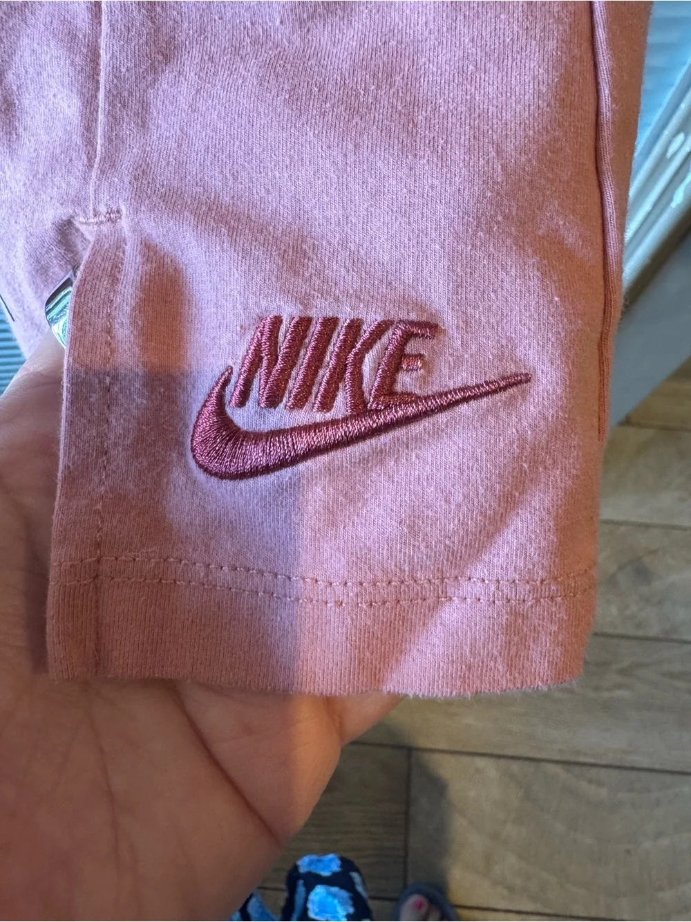 Nike Girls Hoodie & Wide Leg Pants Set Pink Cream Size 4-5Y 104-110cm